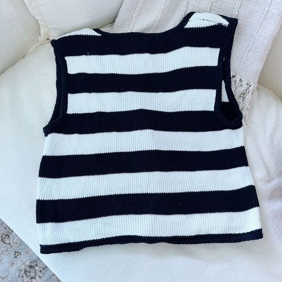 Sincerely Jules Navy and White Knit Vest - Picture 4 of 4